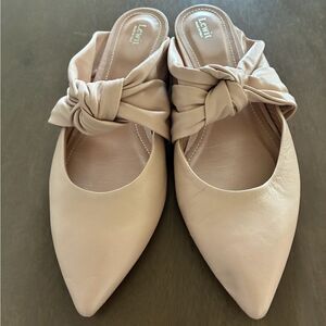 NWT LEWIT Cara Bow Leather Mules Women’s Size 40